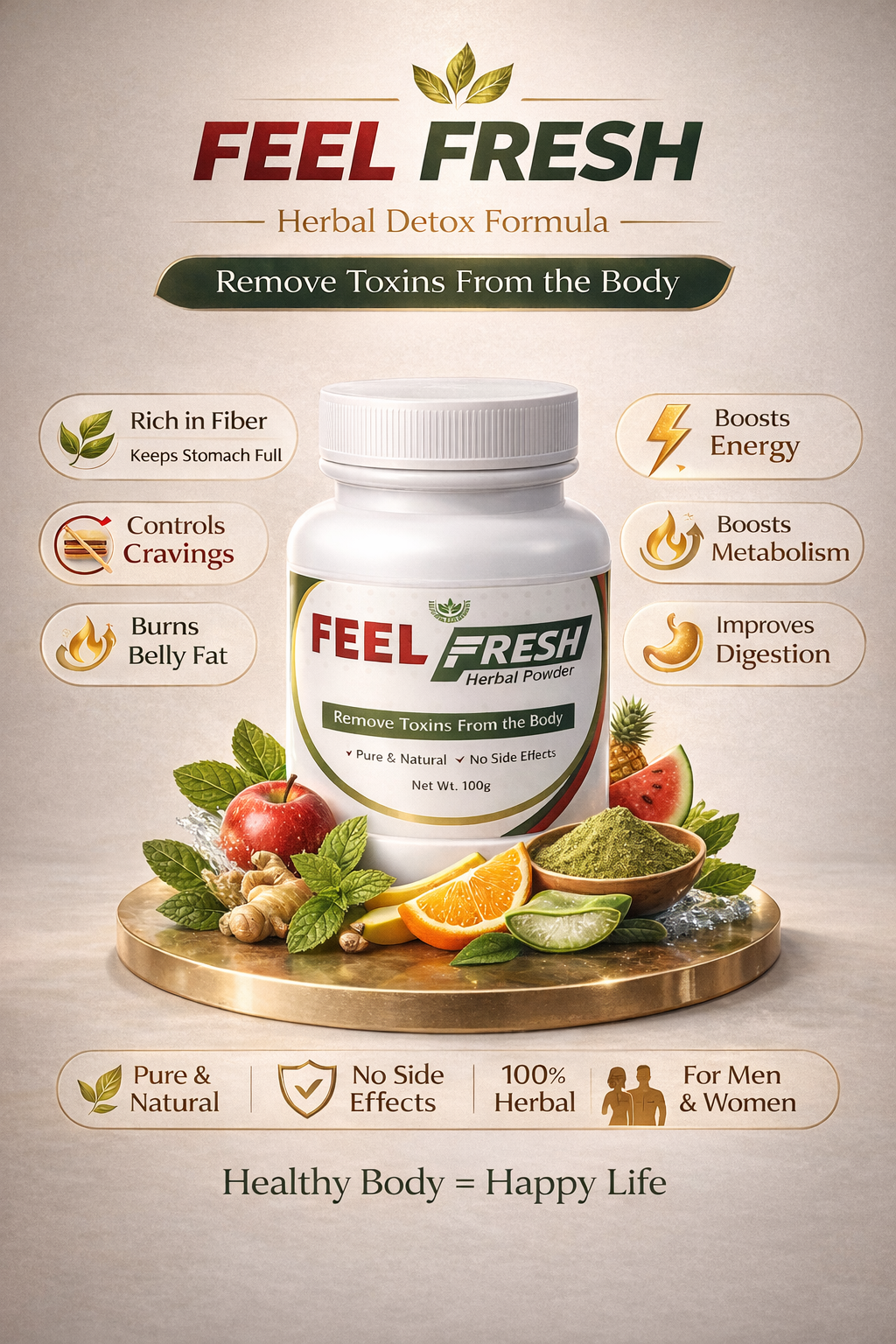 🌿 FEEL FRESH Herbal Detox powder